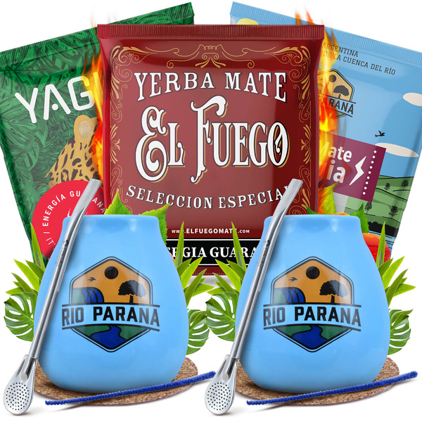 Yerba Mate Energia Set VOOR TWEE Kalebas Bombilla