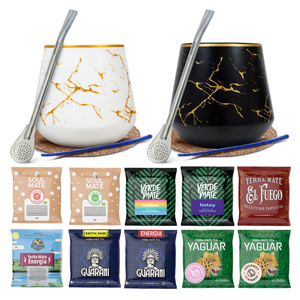 Yerba Mate-set voor twee: proefpakket 10x50g 2x Kalebas + 2x Bombilla