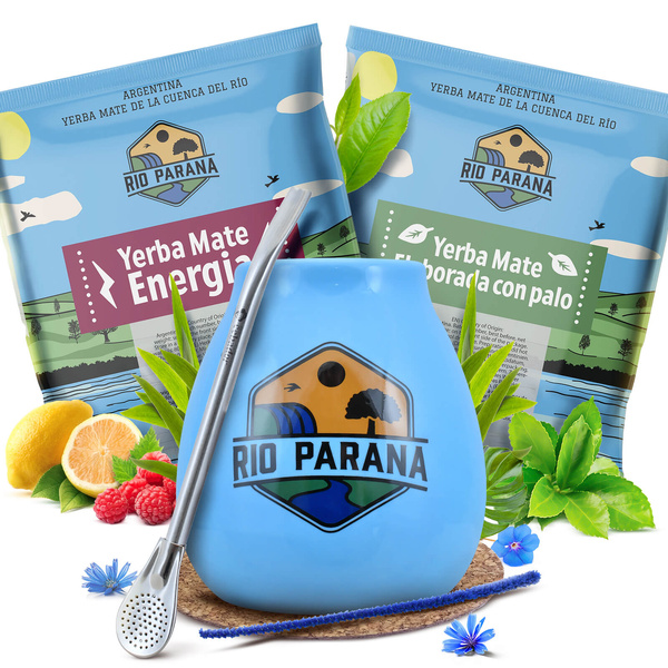 Yerba Mate Rio Parana set 2x50g Kalebas + Bombilla