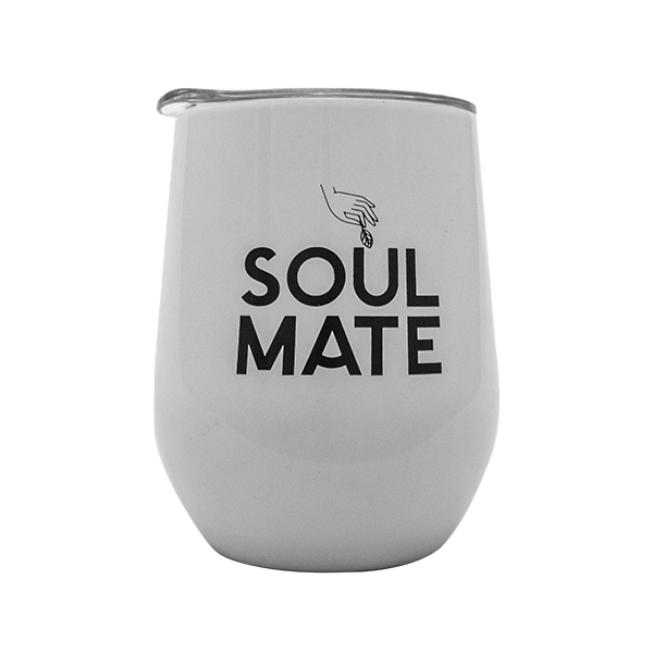TermoLid – thermobeker voor yerba mate met deksel – Soul Mate (wit) – 350 ml