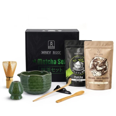 Cadeauset voor kleurrijke Matcha Latte: Matcha + White Matcha + accessoires