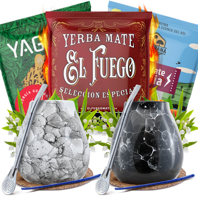 Yerba Mate Energia Set VOOR TWEE Kalebas Bombilla