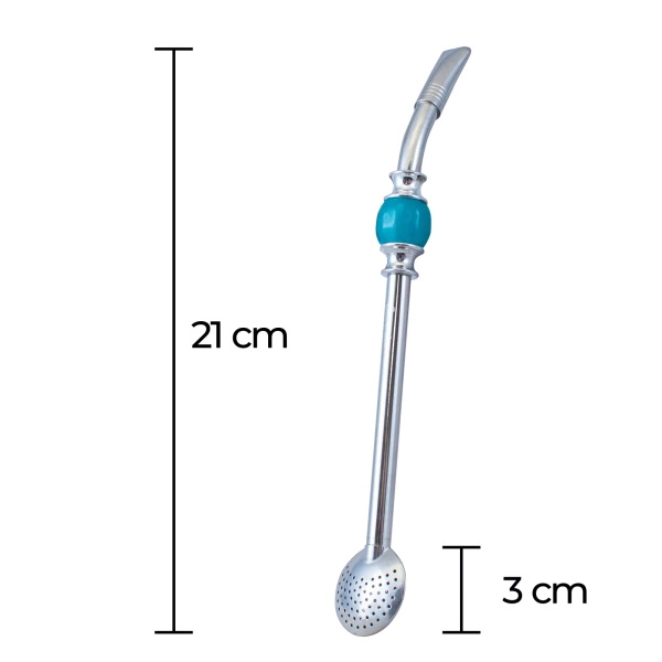 Bombilla Bomba met blauwe steen
