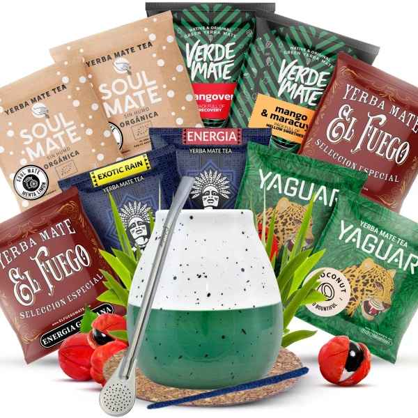 Yerba Mate set 10x50g Kalebas + Bombilla