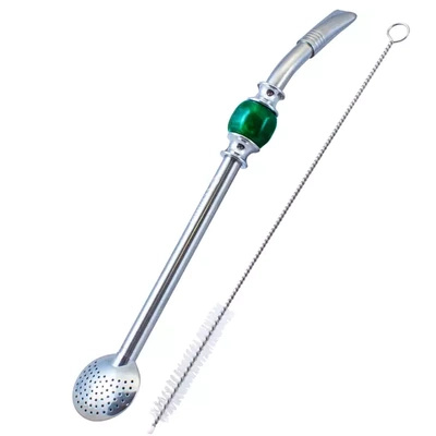 Bombilla Bomba met groene steen