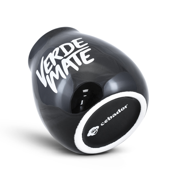 Keramische mate-kalebas met Verde Mate-logo (zwart) 350 ml