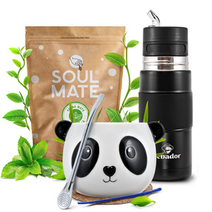Yerba Mate Set Soul Mate Elaborada 500g 0,5kg Yerbomos + Kalebas + Bombilla