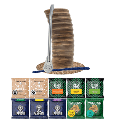 Yerba Mate Set 10x50g Kalebas + Bombilla