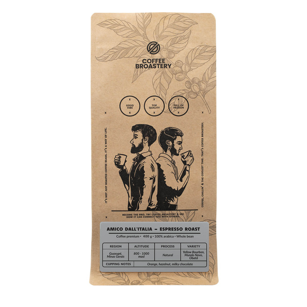 Bro Coffee Roastery - Hele Bonen Koffie Amico dall'Italia Espresso Roast 400g
