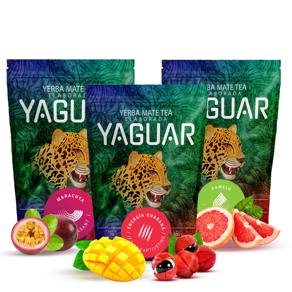 Yerba Mate Yaguar set diverse soorten 3x500g