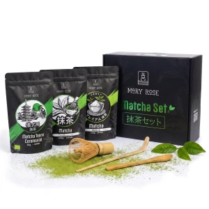 Cadeauset: 3x Japanse matcha + accessoires van bamboe