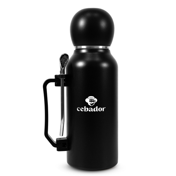 YerbaGo – Thermos met kalebas en bombilla 1,3 L – zwart