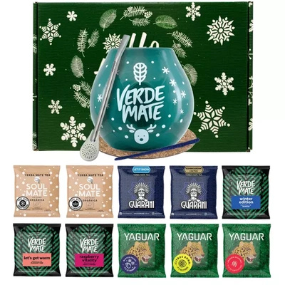 Wintere Geschenkset Yerba Mate 10x50g Kalebas + Bombilla