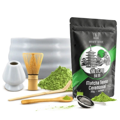 Ceremonieel set voor het zetten van matcha-thee: Japanse BIO matcha 30g + accessoires