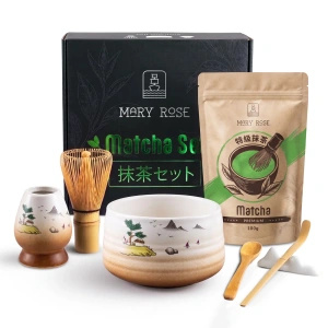 Cadeauset: premium matcha + matchawan + bamboeaccessoires