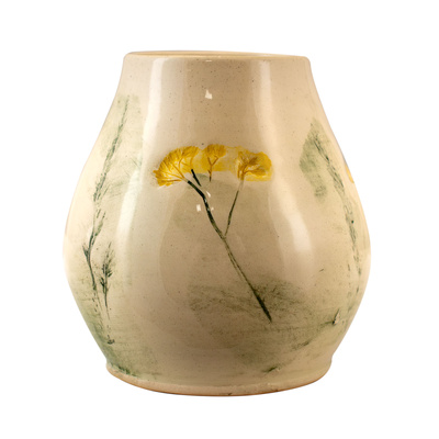 Keramische kalebas Flora Yellow 300 ml – Crater-serie