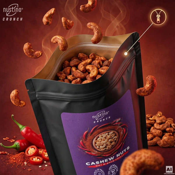 Nustino Crunch – Geroosterde cashewnoten – Hot & Bold Chilli 100 g