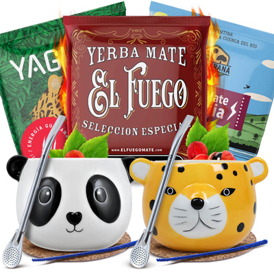 Yerba Mate Energia Set VOOR TWEE Kalebas Bombilla