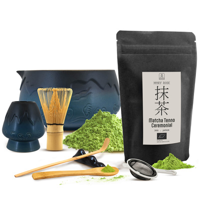 Ceremonieel set voor het zetten van matcha-thee: Japanse BIO matcha 30g + accessoires