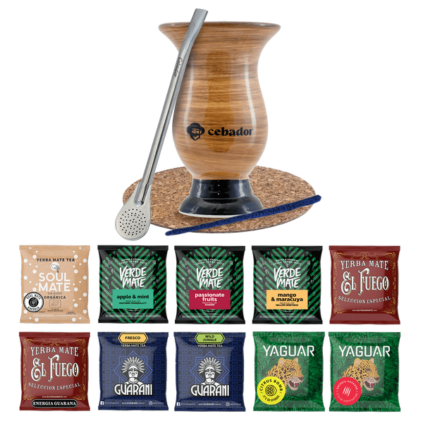 Yerba Mate Set 10x50g Kalebas Bombilla 500g