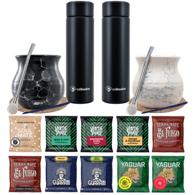 Yerba Mate Thermos Bombilla Set voor Twee 500g