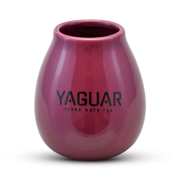 Keramische kalebas met Yaguar logo (paars) 350ml