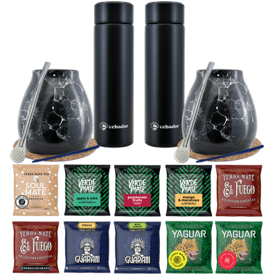Yerba Mate Thermos Bombilla Set voor Twee 500g