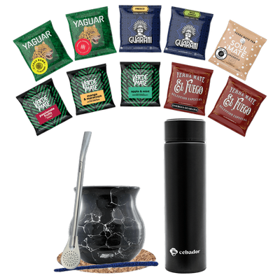 Set Yerba Mate 500g Mate kalebas 10x50g thermosfles