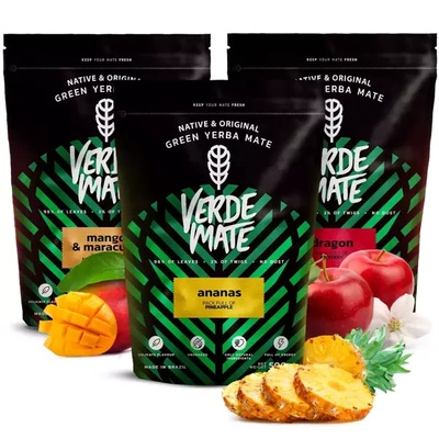 Yerba mate set Verde Mate Groen fruitig 3x500 1,5kg