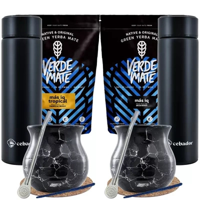 Yerba Verde Mate Thermos Set voor Twee 1kg