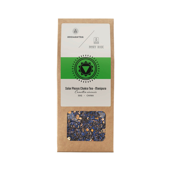 Aromantra x Mary Rose – Navelchakra Thee Manipura (zwarte thee) 50 g