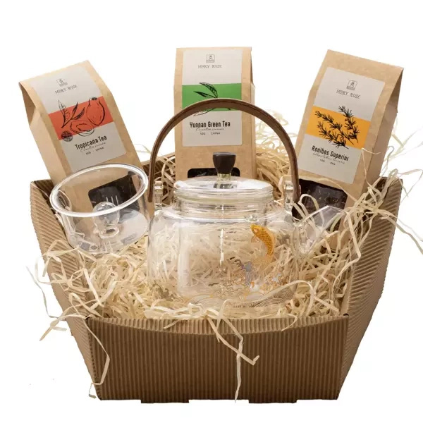 Geschenkmand premium theeset