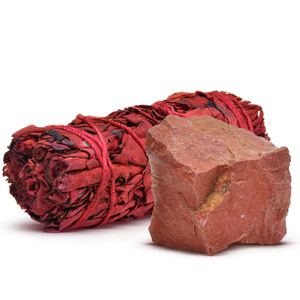 Meditatie set: witte salie wierook + rode jaspis