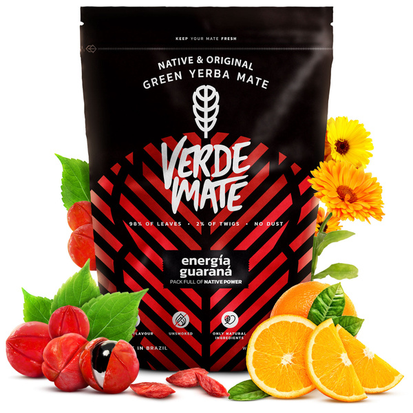 Geschenkset Yerba Mate: Verde Mate Energía Guaraná + Kalebas + Bombilla