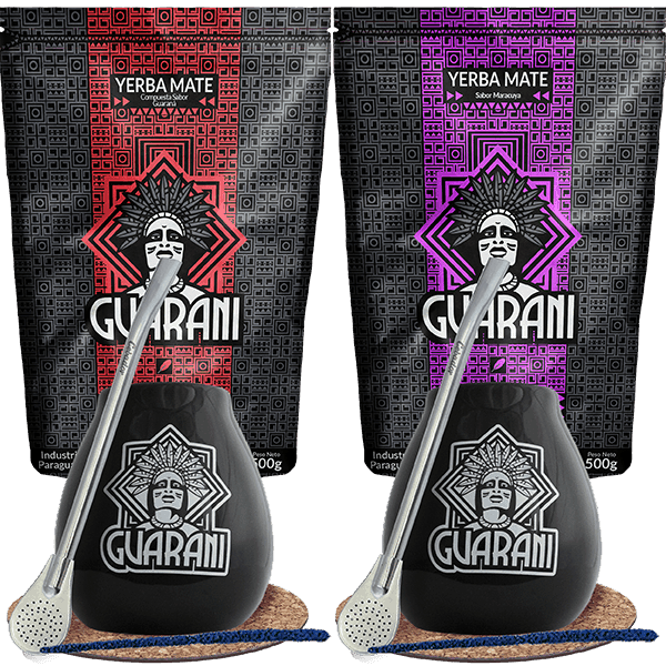 Set maté thee Guarani Bombilla Mate voor twee personen