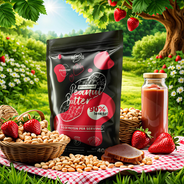 Nustino - Pindakaaspoeder - Strawberry 400g