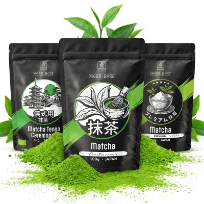 Set van 3 Japanse biologische matcha-theeën: ceremonieel + premium + culinair