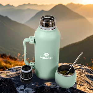 YerbaGo – Thermos met kalebas en bombilla 1,3 L – pistache