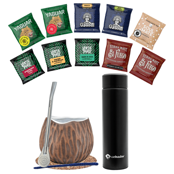 Set Yerba Mate 500g Mate kalebas 10x50g thermosfles