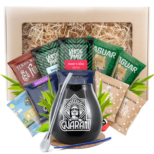 Yerba Mate Geschenkset 10x50g 500g Kalebas + Bombilla