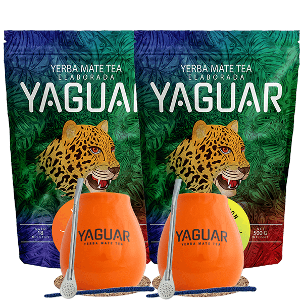 Yerba Mate Set Yaguar Naranja 500g + Yaguar Menta Limon 500g