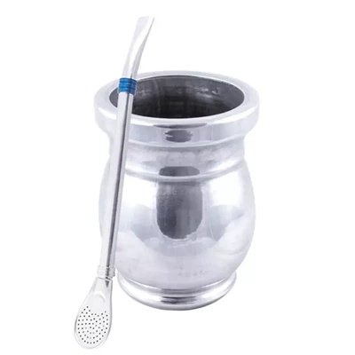 Palo Santo Mate Kopje + Bombilla Anillo Blauw