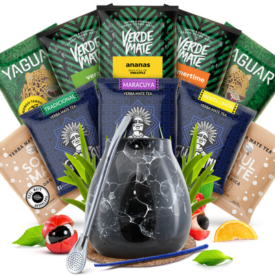 Yerba Mate startset Kalebas Bombilla 10x50g