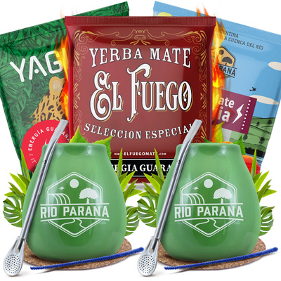 Yerba Mate Energia Set VOOR TWEE Kalebas Bombilla