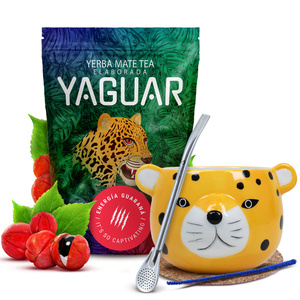 Set Yerba Mate Yaguar Energy Kalebas Gatito 500g