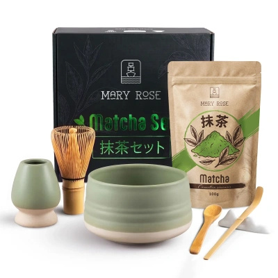 Cadeauset: matcha + matchawan + bamboeaccessoires