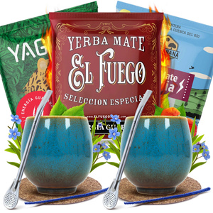 Yerba Mate Energia Set VOOR TWEE Kalebas Bombilla