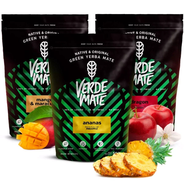 Yerba mate set Verde Mate Groen fruitig 3x500 1,5kg