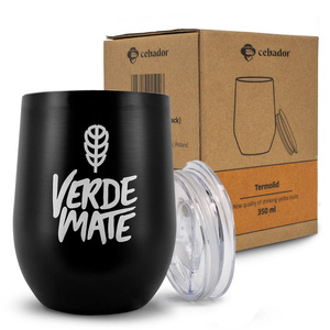 TermoLid – thermobeker voor yerba mate met deksel – Verde Mate (zwart) – 350 ml