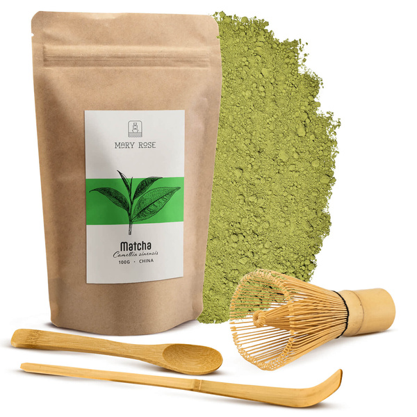Set Traditionele Matcha 100g + Chasen + Chashaku
